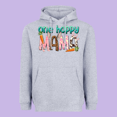 One Hoppy Mama Mother's Day Heavyweight Hoodie Designed By Howdyjamesfarm