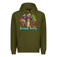 Army Green One hip lunch lady Easter Day Premium Hoodie - HowdyJamesFarm