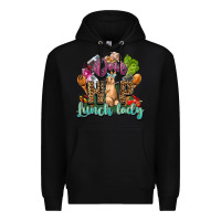 Black One hip lunch lady Easter Day Premium Hoodie - HowdyJamesFarm