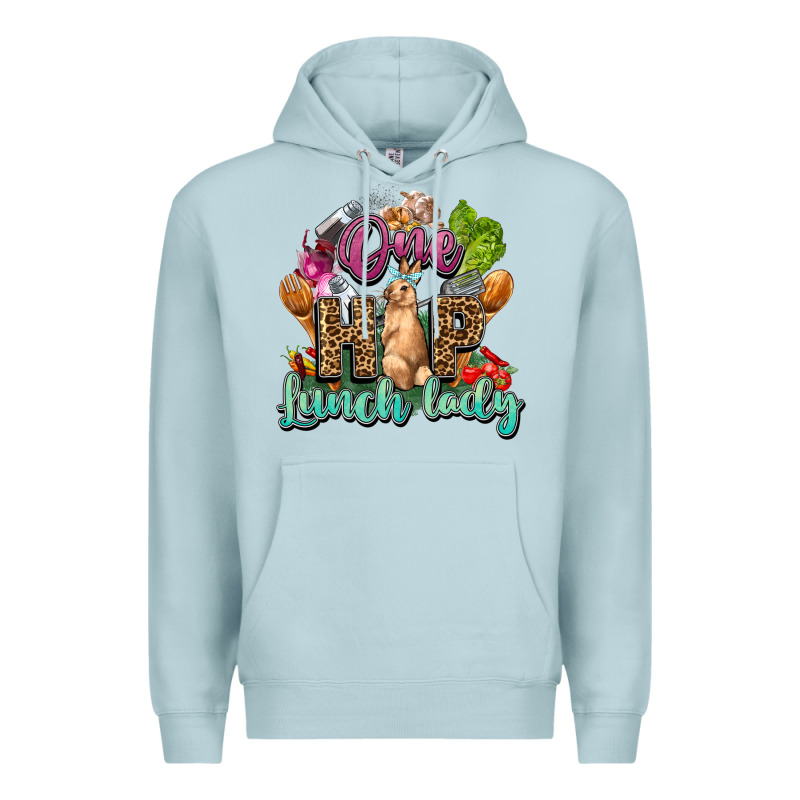 One Hip Lunch Lady Easter Day Premium Hoodie by HowdyJamesFarm | Teevron
