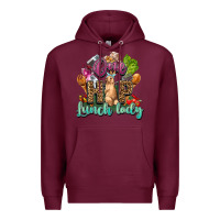 Burgundy One hip lunch lady Easter Day Premium Hoodie - HowdyJamesFarm
