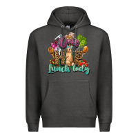Charcoal Heather One hip lunch lady Easter Day Premium Hoodie - HowdyJamesFarm