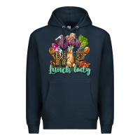 Navy One hip lunch lady Easter Day Premium Hoodie - HowdyJamesFarm