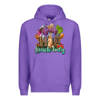 Purple One hip lunch lady Easter Day Premium Hoodie - HowdyJamesFarm