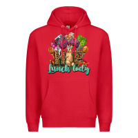 Red One hip lunch lady Easter Day Premium Hoodie - HowdyJamesFarm