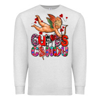 Oatmeal Heather cupids candy olivia Premium Sweatshirt - OliviaCreatesArt