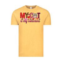 Vintage Mustard my cat is my valentine Vintage Tee - NancyCooperArtShop