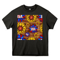 Asphalt usa sunflower seamless pattern Heavy Core Tee - BundleAndBundleShop