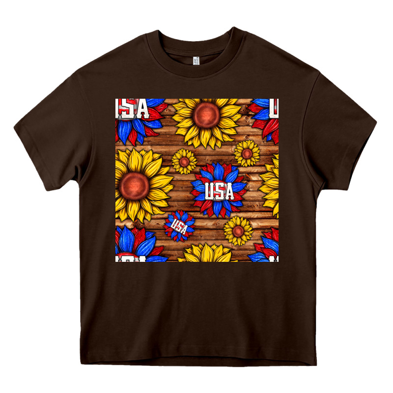 Usa Sunflower Seamless Pattern Heavy Core Tee by BundleAndBundleShop | Teevron