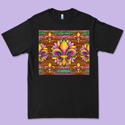 Mardi Gras Sunflowers Fleur, De Lis Glitter Leopard Background Premium Tee Designed By Artiststas