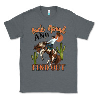 Charcoal Heather buck around and find out rodeo cowboy Classic Tee - MaliasSmallBusiness