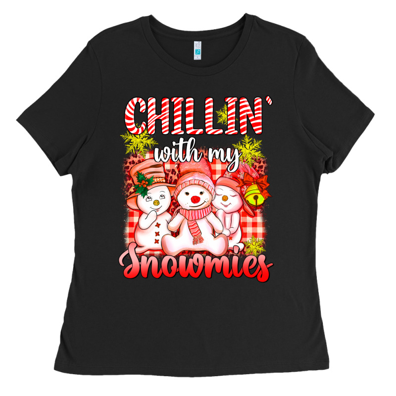 Chillin  With My Red Snowmies Ladies Tee by AdoDesignShop | Teevron