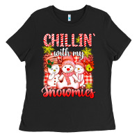 Black chillin  with my red snowmies Ladies Tee - AdoDesignShop