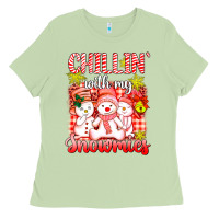Matcha chillin  with my red snowmies Ladies Tee - AdoDesignShop