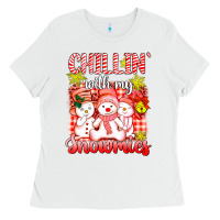 White chillin  with my red snowmies Ladies Tee - AdoDesignShop