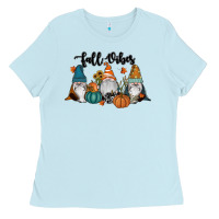 Baby Blue Fall Vibes Gnomes Ladies Tee - RanaPortraitStore