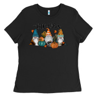 Black Fall Vibes Gnomes Ladies Tee - RanaPortraitStore