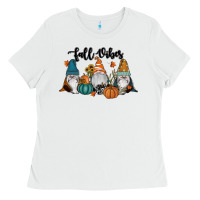 White Fall Vibes Gnomes Ladies Tee - RanaPortraitStore