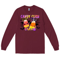 Burgundy candy corn cute Long Sleeve Tee - LillyAllenDesigns