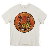 Cream horseshoe circle Heavy Core Tee - JahusDesignShop