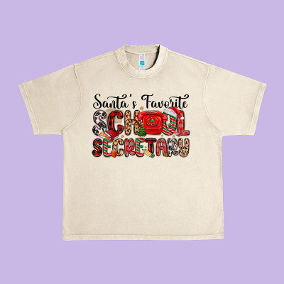 Santa S Favorite Coffee School Secretary Urban Heavy Tee Designed By Maliassmallbusiness