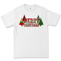 White merry christmas glitter plaid trees Premium Tee - AdoDesignShop