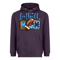 Plum Football mom blue team color  mother's day Heavyweight Hoodie - HowdyJamesFarm