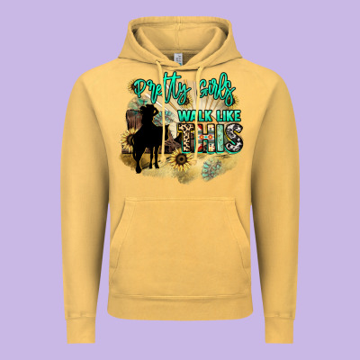 Pretty Girls Walk Like This Vintage Hoodie Designed By Nancycooperartshop