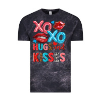 Cloud Black xo xo hugs and kisses Vintage Tee - NancyCooperArtShop