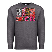 Charcoal Heather kiss machine with lips olivia Premium Sweatshirt - OliviaCreatesArt