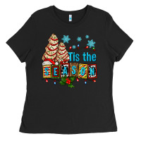 Black tis the season christmas tree cake ado Ladies Tee - AdoDesignShop
