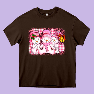 Chillin Pink   With My Snowmies  Ado Heavy Core Tee Designed By Adodesignshop