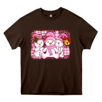 Chocolate Brown chillin pink   with my snowmies  ado Heavy Core Tee - AdoDesignShop