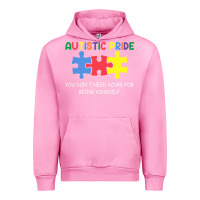 Fuchsia Pink Autistic Pride Autism Awareness Urban Hoodie - CowhideDigitalArt
