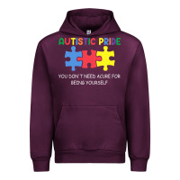 Mauve Wine Autistic Pride Autism Awareness Urban Hoodie - CowhideDigitalArt
