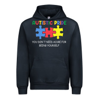 Navy Autistic Pride Autism Awareness Urban Hoodie - CowhideDigitalArt