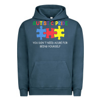 Pigment Midnight Navy Autistic Pride Autism Awareness Urban Hoodie - CowhideDigitalArt