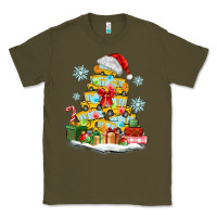 Army Green christmas tree with school bus Classic Tee - MaliasSmallBusiness
