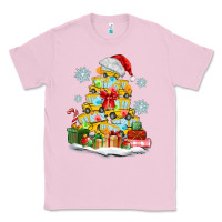 Bubblegum Pink christmas tree with school bus Classic Tee - MaliasSmallBusiness