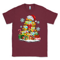 Burgundy christmas tree with school bus Classic Tee - MaliasSmallBusiness