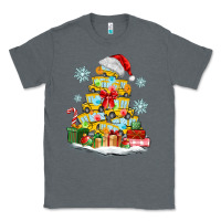 Charcoal Heather christmas tree with school bus Classic Tee - MaliasSmallBusiness