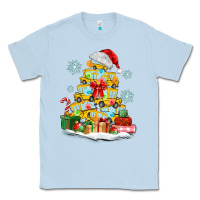 Dusty Blue christmas tree with school bus Classic Tee - MaliasSmallBusiness