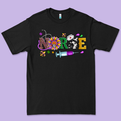 Mardi Gras Nurse Leopard Cowhide Glitter Premium Tee Designed By Artiststas