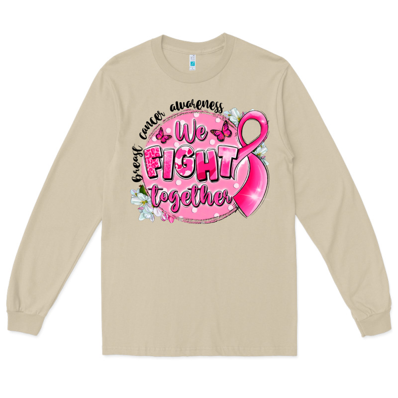 Breast Cancer Awareness We Fight Together Long Sleeve Tee by LillyAllenDesigns | Teevron