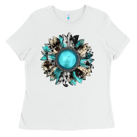 White western sunflower gemstone Ladies Tee - JahusDesignShop