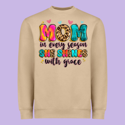 Mom In Every Season She Shines With Grace Heavyweight Sweatshirt Designed By Artiststas