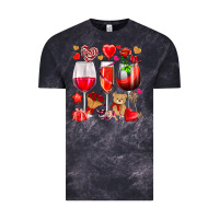 Cloud Black valentines day wine glasses Vintage Tee - NancyCooperArtShop