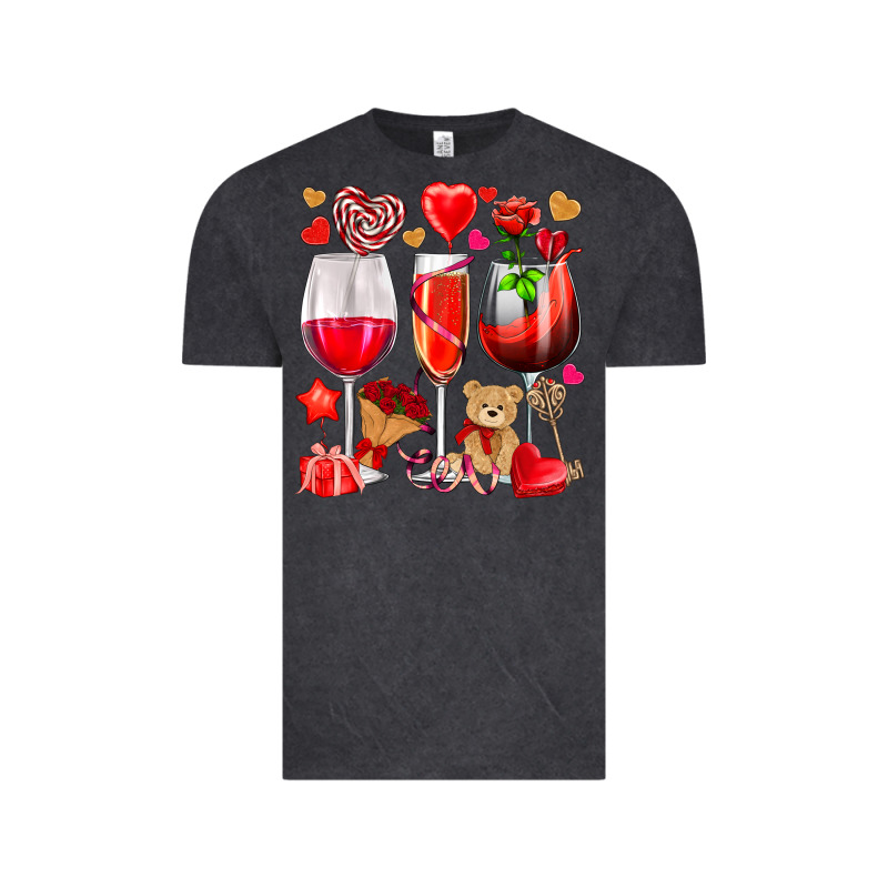 Valentines Day Wine Glasses Vintage Tee by NancyCooperArtShop | Teevron