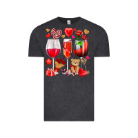 Vintage Black valentines day wine glasses Vintage Tee - NancyCooperArtShop