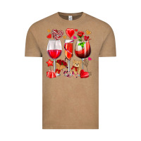 Vintage Coffee valentines day wine glasses Vintage Tee - NancyCooperArtShop